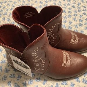 Sterling River ladies Ankle cowboy boots leather red size 12